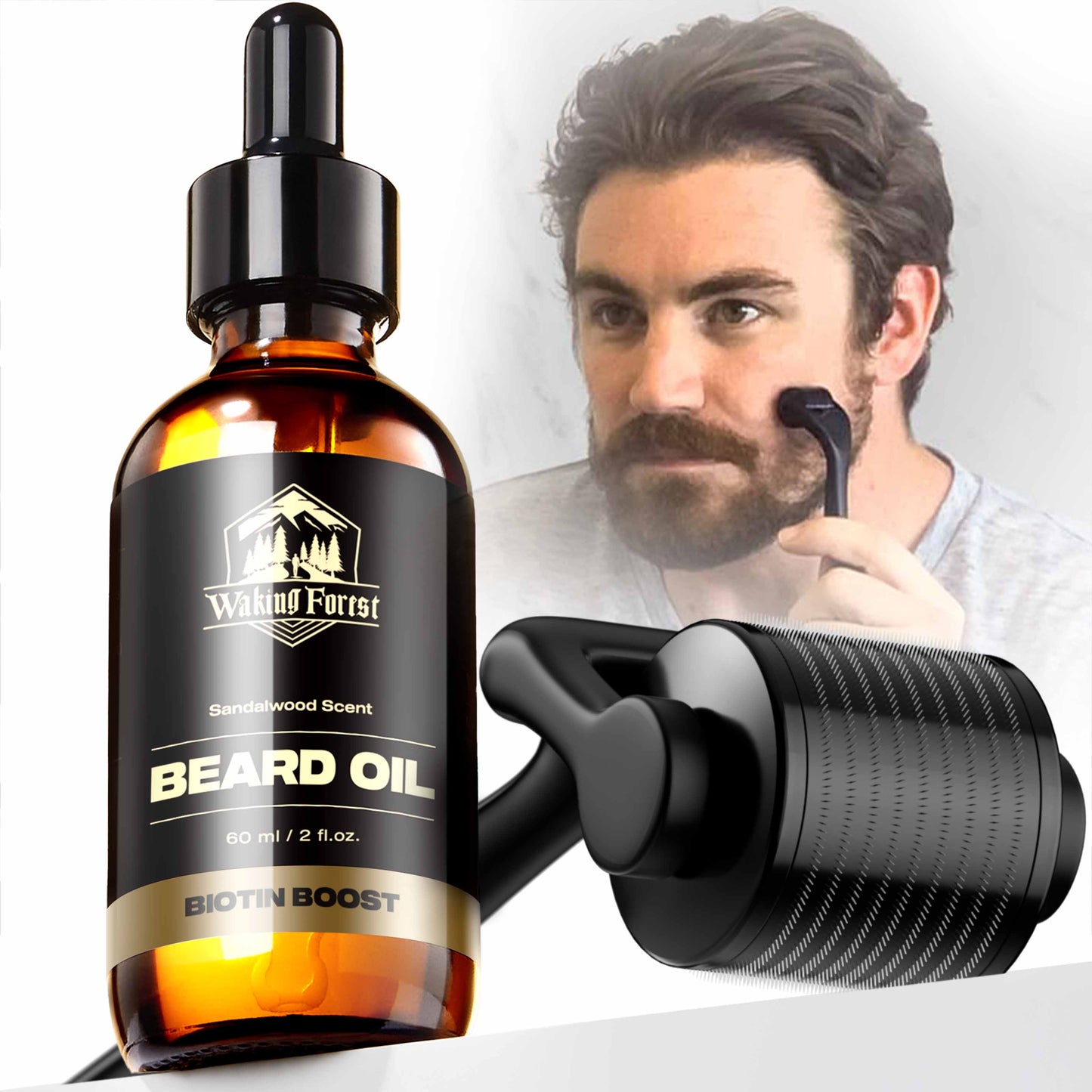 Biotin Beard Growth Kit for Men with Derma Roller 0.25 mm